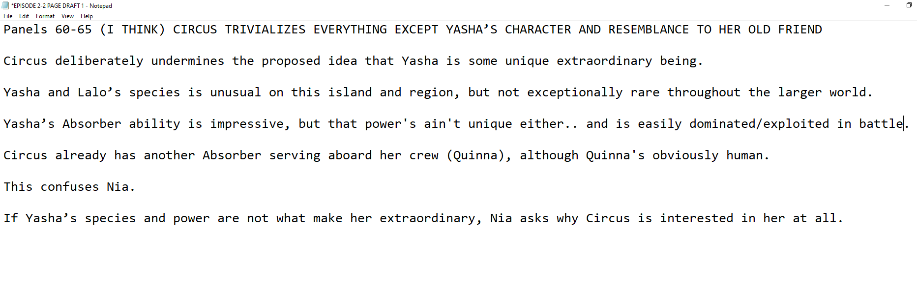 Rough script preview